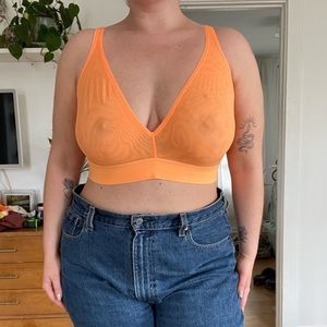 Parade Neon Orange Mesh Bralette - Size 3